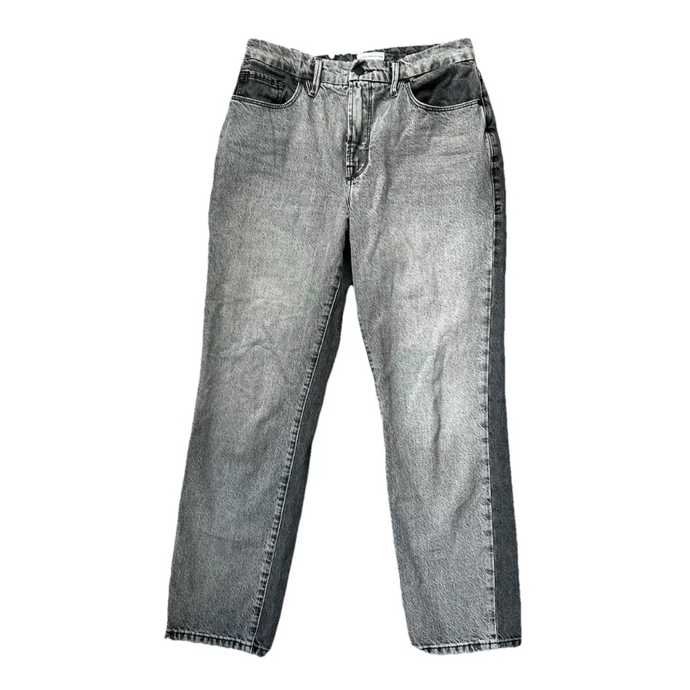 Good American Good Vintage Two Tone Jeans Womens Size 6/28 Gray Black Stone Wash